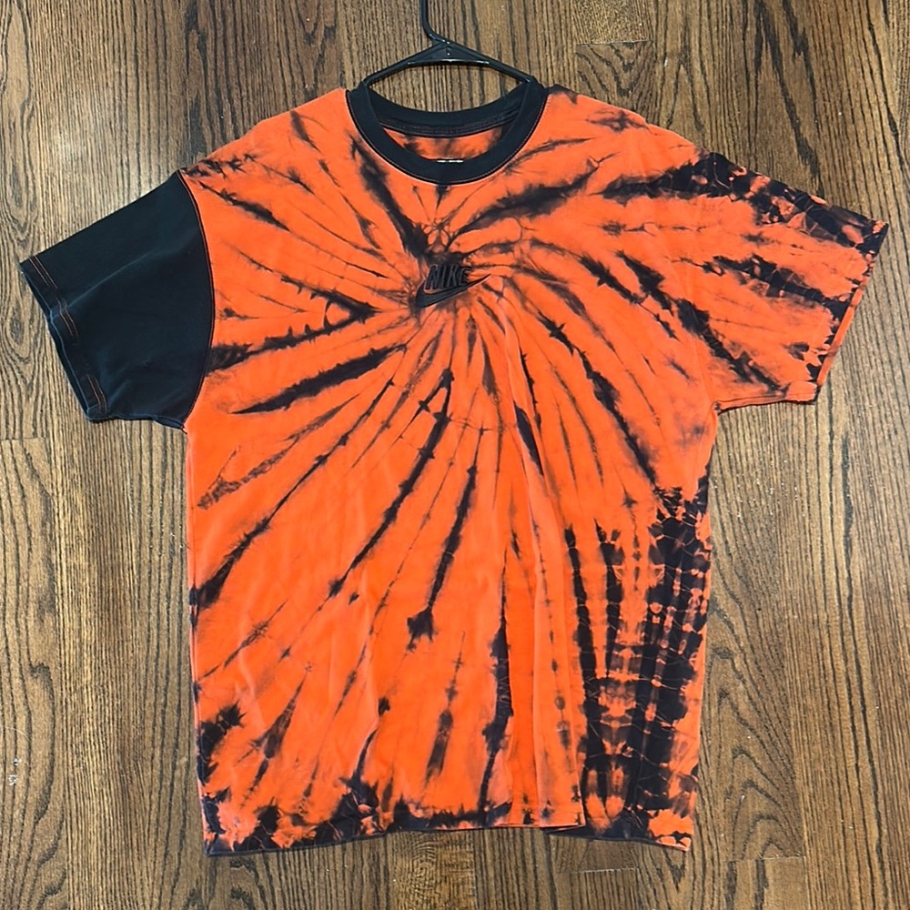 Nike Black and Orange Spiral Tee